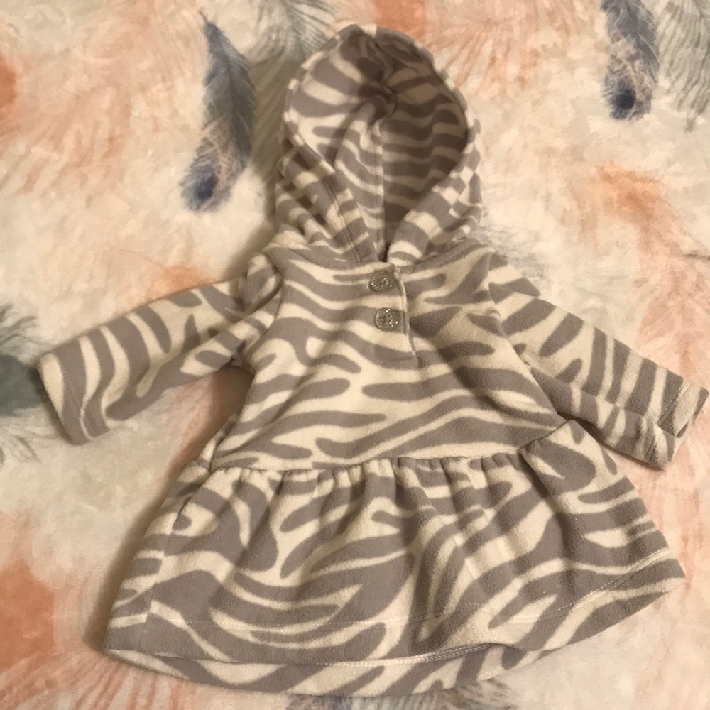 Fuzzy hooded newborn dress